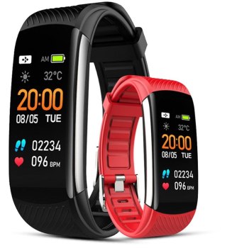 Smartband GIEWONT Fit&GO Duo GW200-1 - Black + Pasek Alert Red