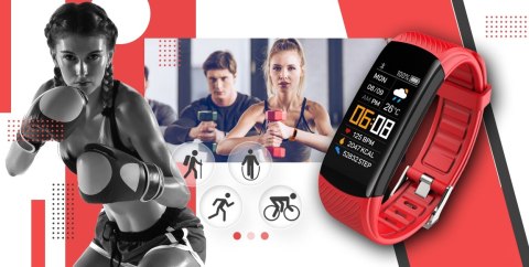 Smartband GIEWONT Fit&GO Duo GW200-1 - Black + Pasek Alert Red
