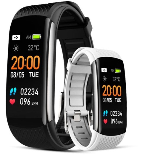Smartband GIEWONT Fit&GO Duo GW200-2 - Black + Pasek Ice White
