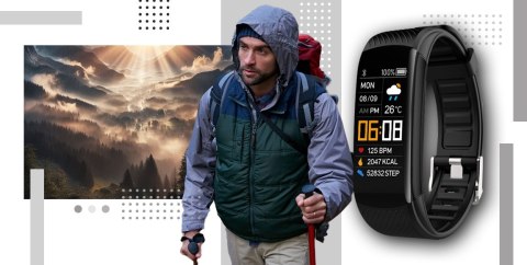 Smartband GIEWONT Fit&GO Duo GW200-2 - Black + Pasek Ice White
