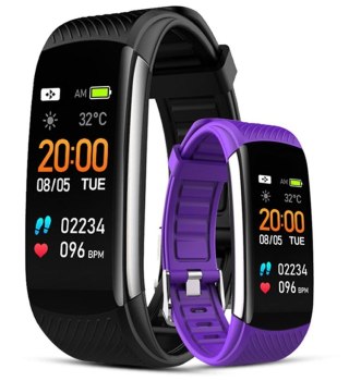 Smartband GIEWONT Fit&GO Duo GW200-3 - Black + Pasek Flora Violet