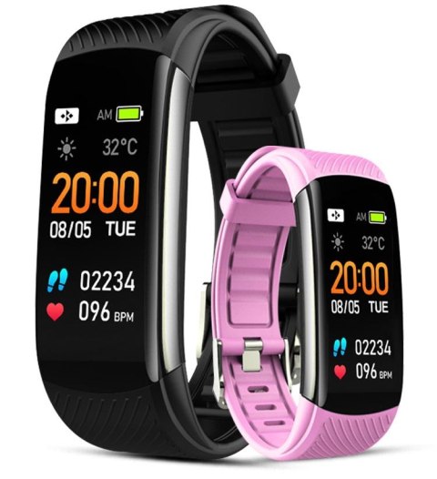 Smartband GIEWONT Fit&GO Duo GW200-4 - Black + Pasek Think Pink