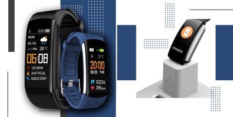 Smartband GIEWONT Fit&GO Duo GW200-6 - Black + Pasek Smart Navy