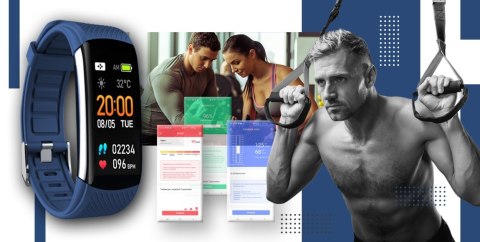 Smartband GIEWONT Fit&GO Duo GW200-6 - Black + Pasek Smart Navy