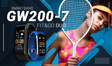 Smartband GIEWONT Fit&GO Duo GW200-7 - Black + Pasek Sky Blue