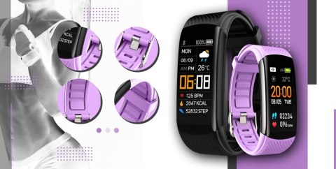 Smartband GIEWONT Fit&GO Duo GW200-8 - Black + Pasek Touch of Lavender