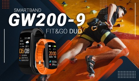 Smartband GIEWONT Fit&GO Duo GW200-9 - Black + Pasek Orange Power