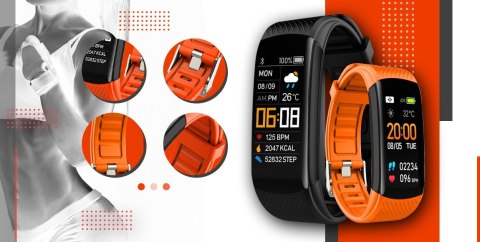 Smartband GIEWONT Fit&GO Duo GW200-9 - Black + Pasek Orange Power