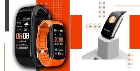 Smartband GIEWONT Fit&GO Duo GW200-9 - Black + Pasek Orange Power