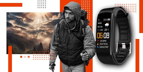 Smartband GIEWONT Fit&GO Duo GW200-9 - Black + Pasek Orange Power