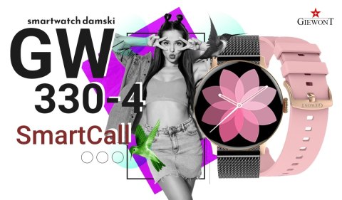Smartwatch GIEWONT Supernova SmartCall GW330-4 Black Shine/Powder Pink