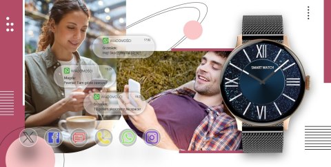 Smartwatch GIEWONT Supernova SmartCall GW330-4 Black Shine/Powder Pink