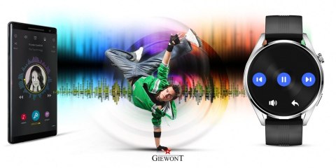 Smartwatch GIEWONT Vertex SmartCall GW450-4 Silver/Carbon Silikon