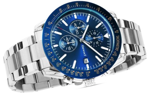 Zegarek Męski GIEWONT PrimeChrono GW8620-2 Chronograf Silver/Blue