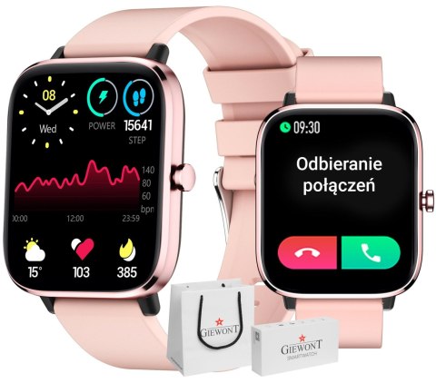 Smartwatch GIEWONT Dynamic SmartCall GW230-1 - Rose Gold/Powder Pink