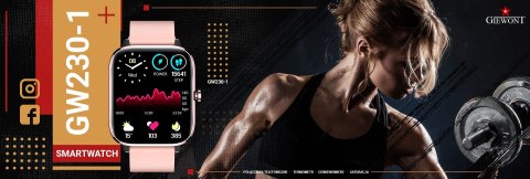 Smartwatch GIEWONT Dynamic SmartCall GW230-1 - Rose Gold/Powder Pink