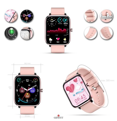 Smartwatch GIEWONT Dynamic SmartCall GW230-1 - Rose Gold/Powder Pink