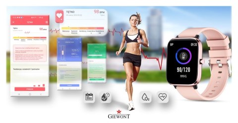 Smartwatch GIEWONT Dynamic SmartCall GW230-1 - Rose Gold/Powder Pink