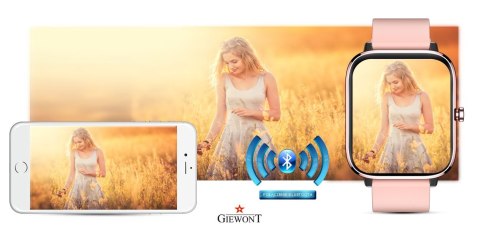 Smartwatch GIEWONT Dynamic SmartCall GW230-1 - Rose Gold/Powder Pink