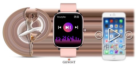Smartwatch GIEWONT Dynamic SmartCall GW230-1 - Rose Gold/Powder Pink