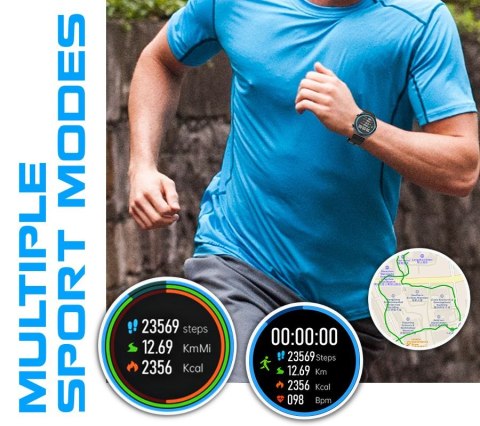 Smartwatch Rubicon RNCE99 Black Metal + Silicon SMARUB194