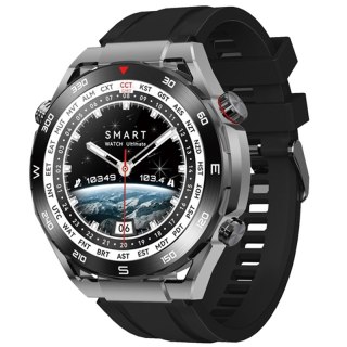 Smartwatch VELTORI VT100-1 + Czarny Pasek Silikonowy + Czarny Eko Skóra