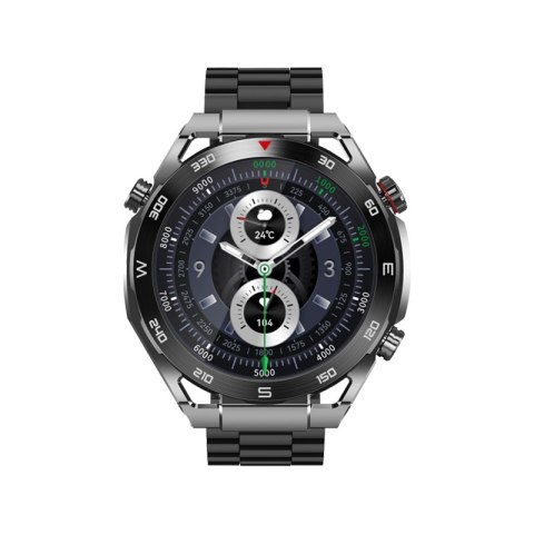 Smartwatch VELTORI VT100-1 + Czarny Pasek Silikonowy + Czarny Eko Skóra