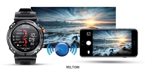 Smartwatch VELTORI VT130-1 Czarny Pasek Silikonowy