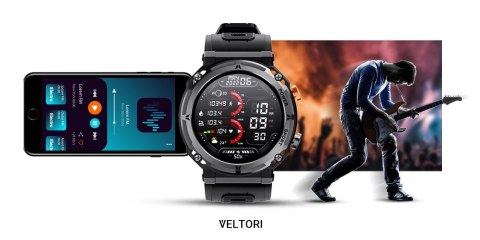 Smartwatch VELTORI VT130-1 Czarny Pasek Silikonowy