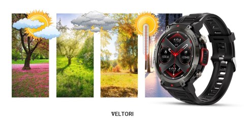Smartwatch VELTORI VT140-1 Czarny Pasek Silikonowy