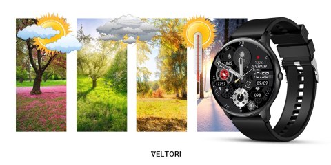 Smartwatch VELTORI VT160-1 Czarny Pasek Silikonowy