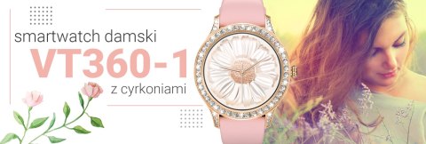 Smartwatch Damski VELTORI VT360-1 Różowy Pasek Silikonowy