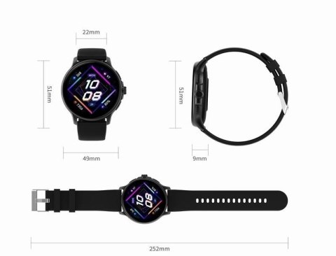 Smartwatch Damski GRAVITY GT12-6 Fioletowy Pasek Silikonowy + Srebrna Bransoleta
