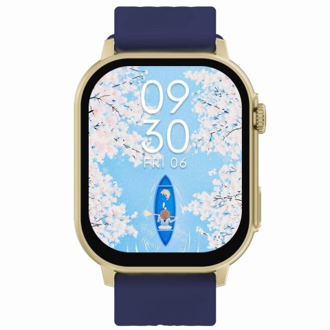 Smartwatch Damski GRAVITY GT15-11 Granatowy Pasek Silikonowy + Złota Bransoleta