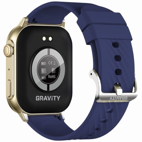 Smartwatch Damski GRAVITY GT15-11 Granatowy Pasek Silikonowy + Złota Bransoleta