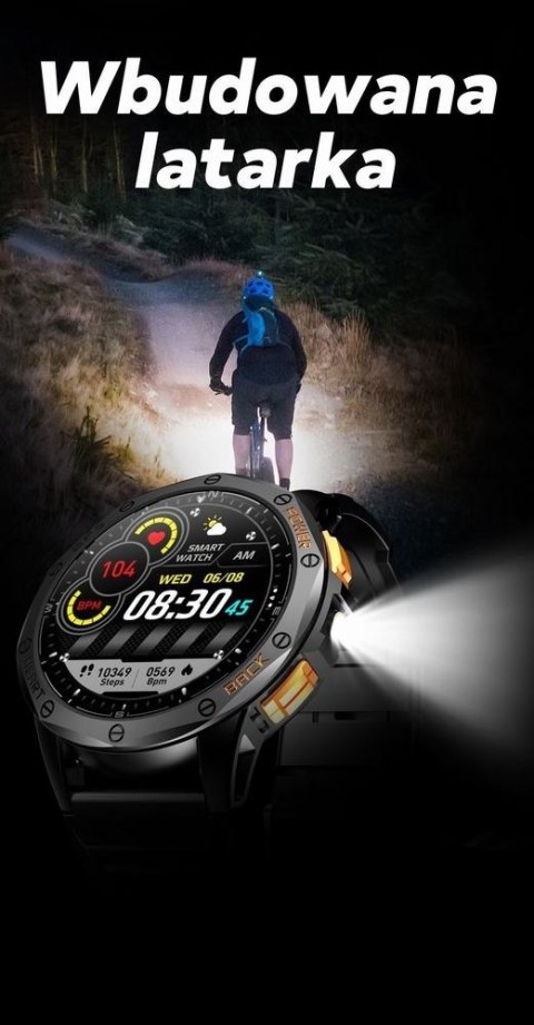 Smartwatch Męski GRAVITY GPS GT24-1 Czarny Pasek Silikonowy + Granatowy Pasek Silikonowy