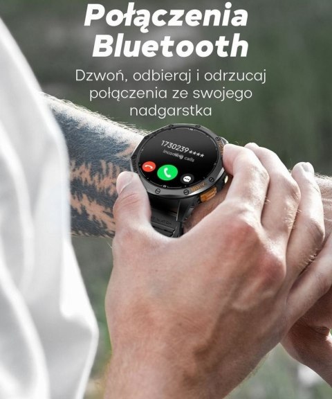 Smartwatch Męski GRAVITY GPS GT24-2 Czarny Pasek Silikonowy + Biały Pasek Silikonowy