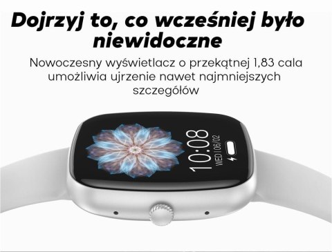 Smartwatch Damski GRAVITY GT18-8 Beżowy Pasek Silikonowy + Biały Pasek