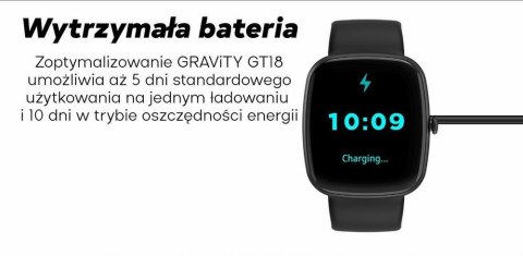Smartwatch Damski GRAVITY GT18-8 Beżowy Pasek Silikonowy + Biały Pasek