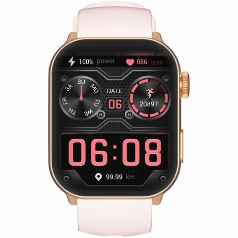 Smartwatch Damski GRAVITY GT28-6 Pasek + Bransoleta Różowe złoto Różowy