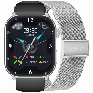 Smartwatch Damski GRAVITY GT28-9 Pasek + Bransoleta Czarno Srebrny