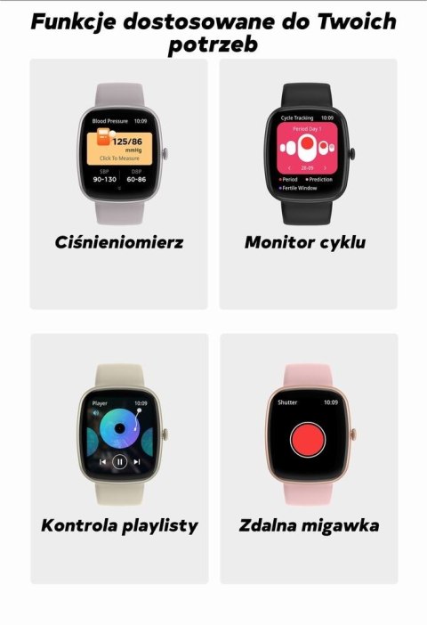 Smartwatch Męski GRAVITY GT18-6 Czarny Pasek Silikonowy + Granatowy Pasek