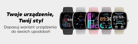 Smartwatch Męski GRAVITY GT18-6 Czarny Pasek Silikonowy + Granatowy Pasek