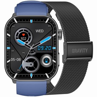 Smartwatch Męski GRAVITY GT28-3 Pasek + Bransoleta Granatowo Czarny