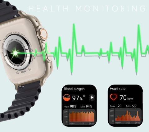 Smartwatch Męski RUBICON RNCF17 Tytan/Black SMARUB268