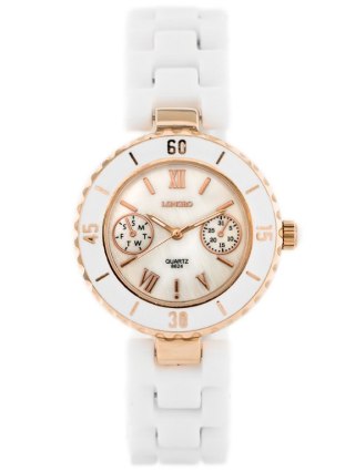 ZEGAREK DAMSKI LONGBO - white/gold (zx610a)