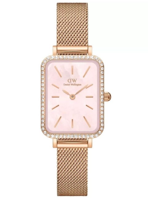 ZEGAREK DAMSKI DANIEL WELLINGTON Quadro Lumine Bezel Melrose Pink DW00100669 + BOX (zw519j)