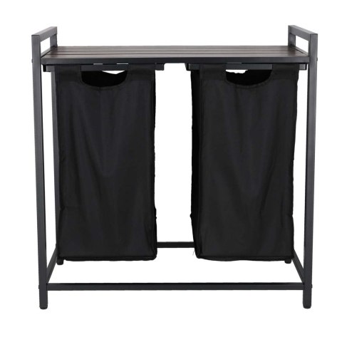 Kosz na pranie bieliznę 2 komory z półką blatem pojemnik loft 76l