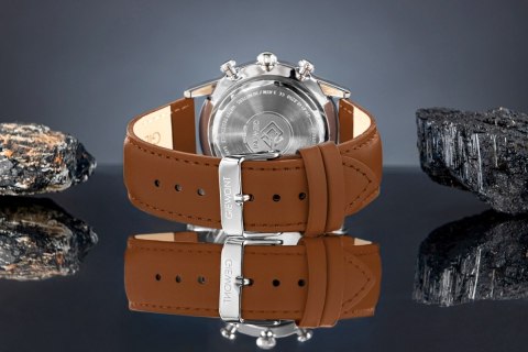 Zegarek Męski Giewont Chronograph Sapphire Brązowo Niebieski GW5630-A6