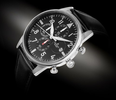Zegarek Męski Giewont Chronograph Sapphire Czarno Srebrny GW5630-A2